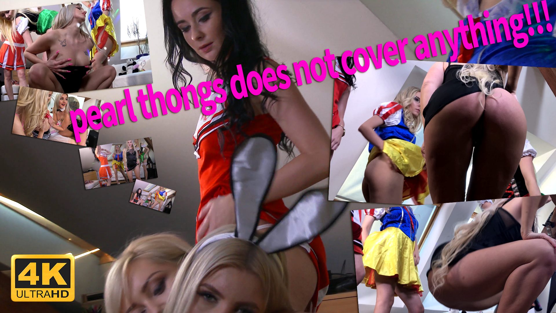 COSPLAY COSTUME PARTY UPSKIRT WEDGIES PARTY with 4 HOT SEXY ROUND